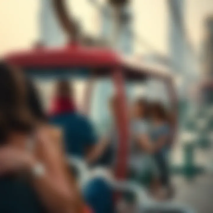 Tourists enjoying the cable car ride in Dubai