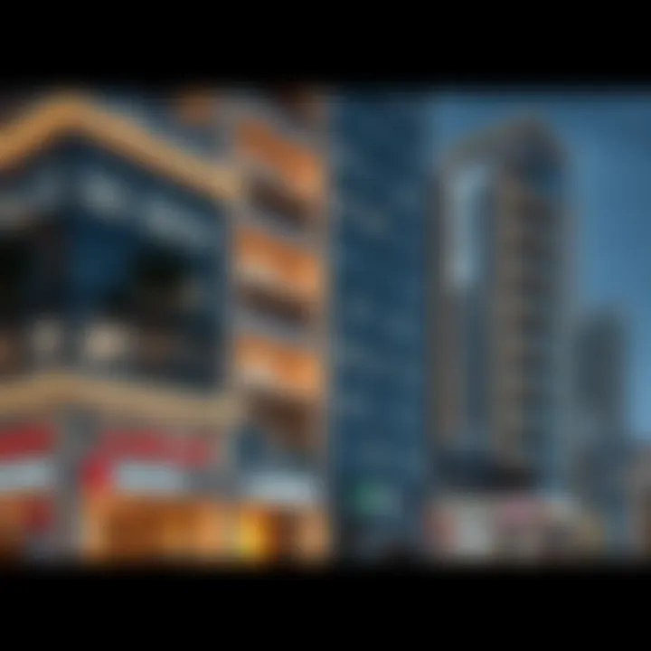 Commercial buildings in the Manazil area