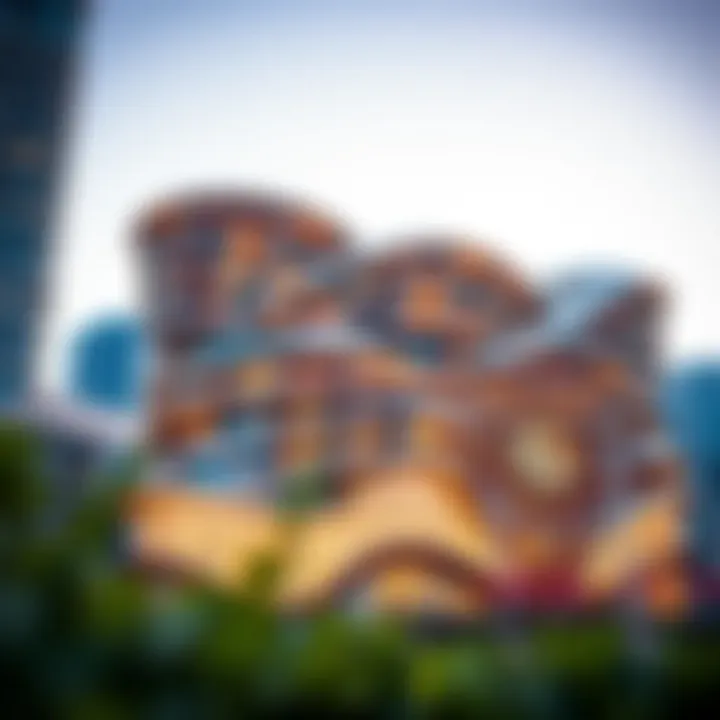 Architectural details of a new Dubai Marina building