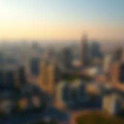 Aerial view of International City, Dubai highlighting residential areas