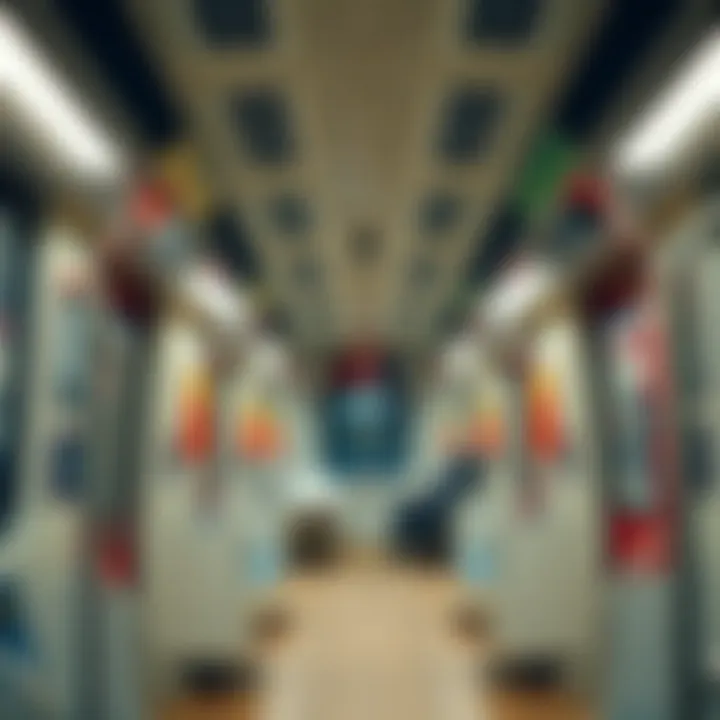 Interior view of a metro train showcasing comfortable commuting