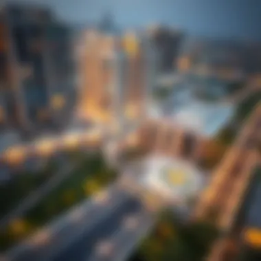 Aerial view highlighting the strategic location of Sayyah Residence in Dubai