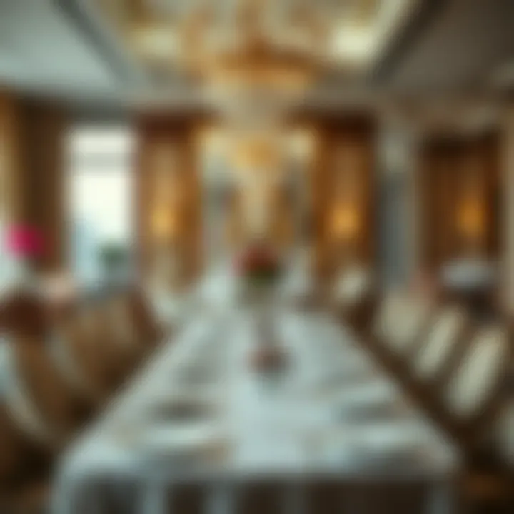 Elegant dining setup showcasing the opulence of fine dining in Dubai